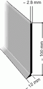Sockelleiste Nora S 1024 U mit Dichtungslippe / Höhe 100 mm - Artikel 0713
