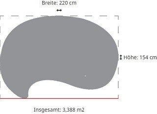 Fletco Teppichboden Florenz - 331050 - Sonderform Gruppe C MA 31 - 220 cm x 154 cm