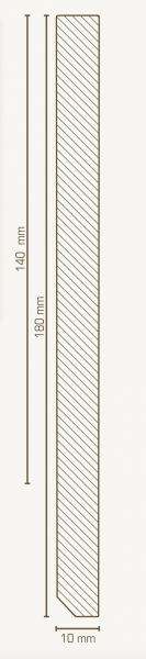 Südbrock Fußleiste, Oberkante rechteckig, MDF-Kern, Weiß - lackierfähig