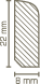 Südbrock Vorsatzleiste 8 X 22 X 2000 mm