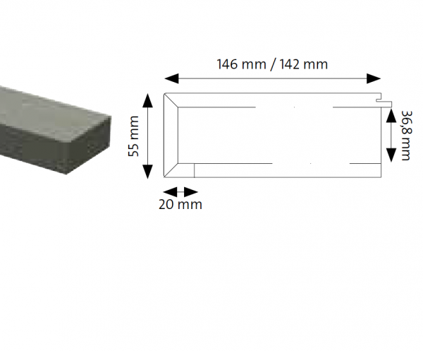 Treppenstufensystem Vinyl - Stufenprofil 2E RG