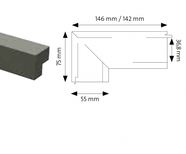 Treppenstufensystem Vinyl - Stufenprofil 1E RG