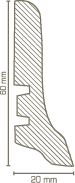 Südbrock Fußleiste 20 X 60 X 2.500 mm