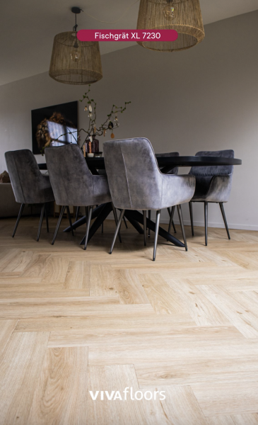 vivafloors Designbelag - Serie 7200 - Fischgrät 7230 - Klebevariante