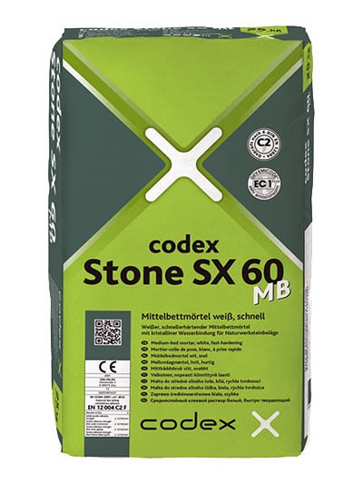 codex Stone SX 60 MB Mittelbettmörtel weiß, schnell