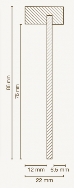 Südbrock Abdeck-/Einklebeprofil 22 x 86 x 2500 mm, Oberkante rechteckig, lackierfähig